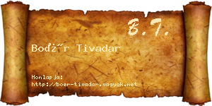 Boér Tivadar névjegykártya